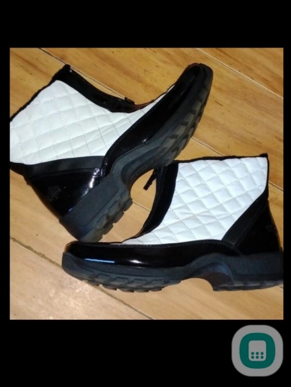 totes Black and White Quilted Ankle Booties